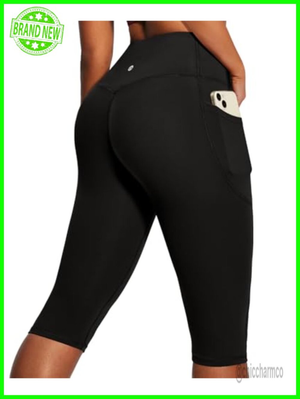 Heathyoga Capri Leggings with Pockets Tummy Control Yoga Pants